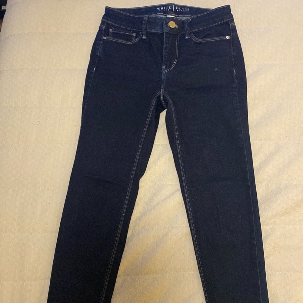 White House Black Market dark rinse crop jeans